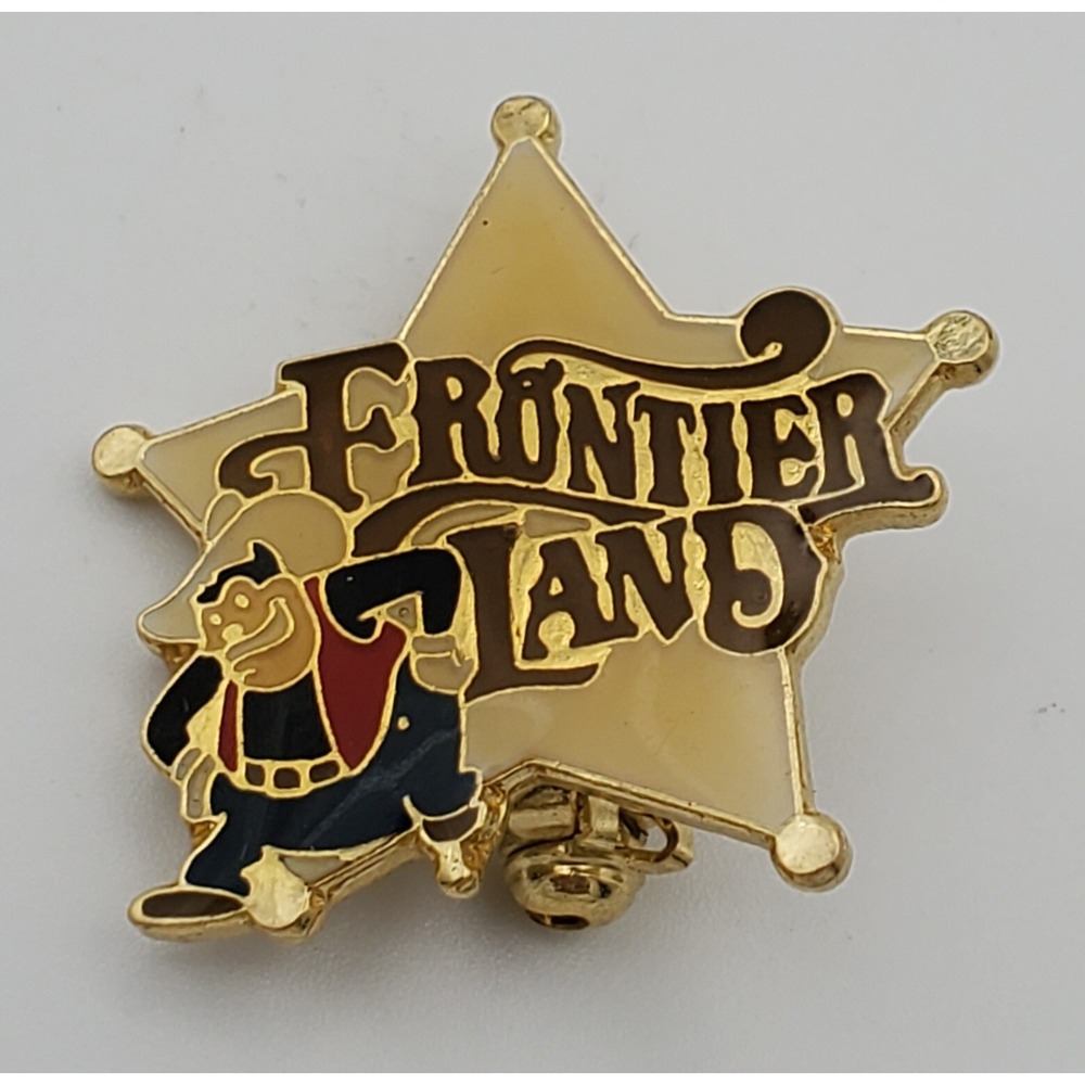 Walt Disney Frontier Land Pete Country Pin Vintage Sheriff Badge Star Hat Lapel